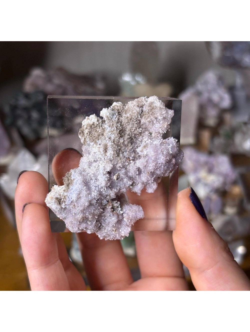 Lavender Purple Selenite Cluster | Natural Gypsum Crystal |